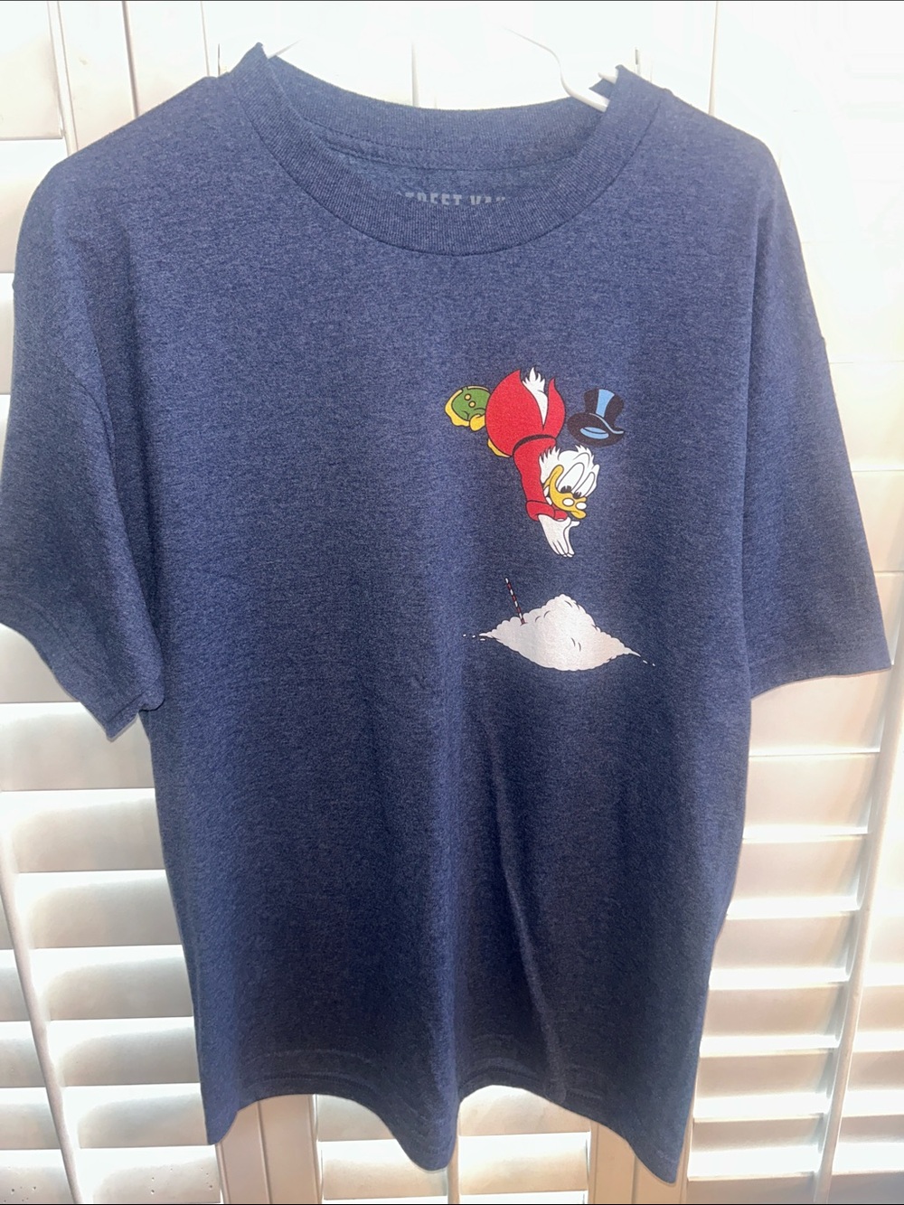 Navy Short-Sleeve Graphic Tee with Scrooge Duck Motif